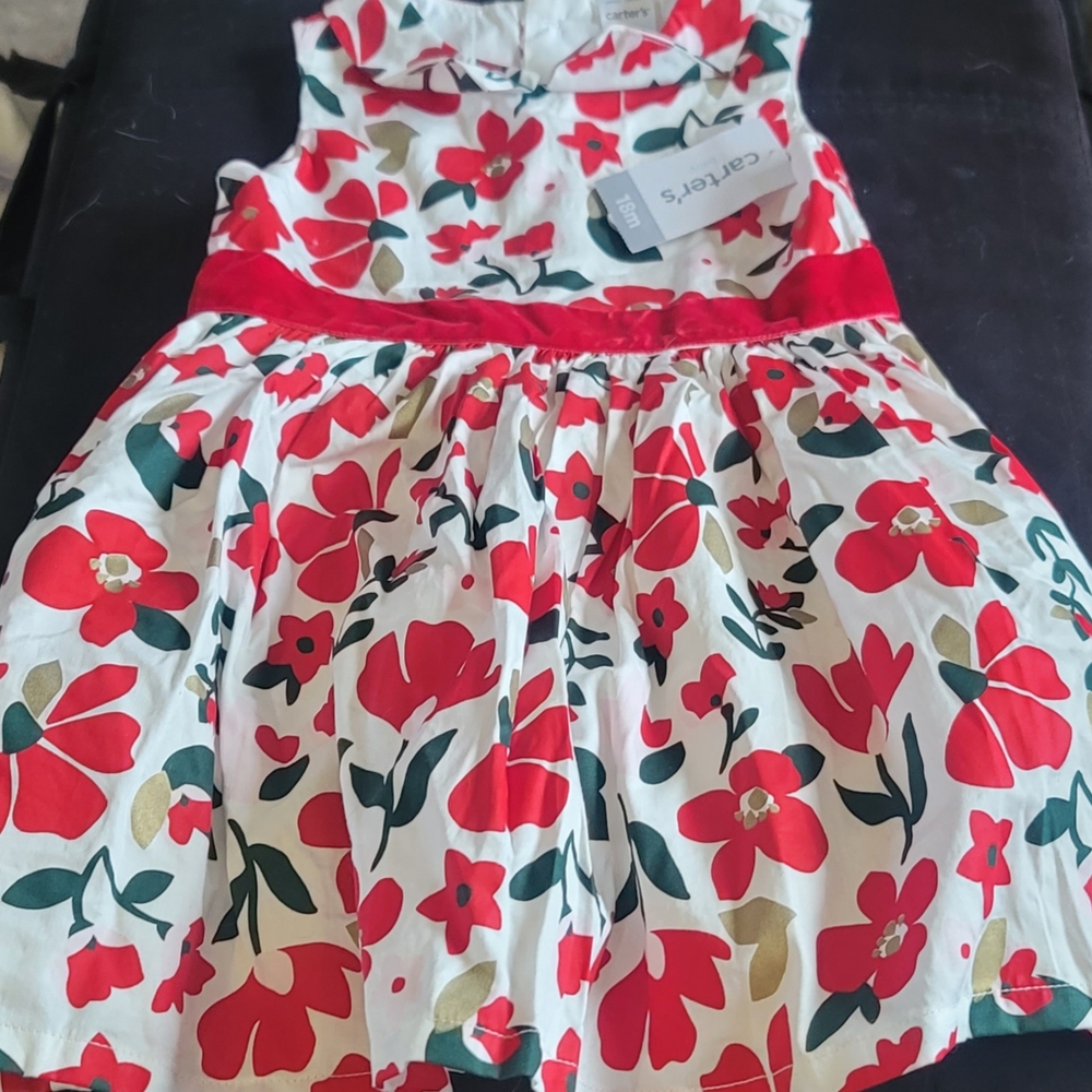 Carter's Red and White Floral Dress